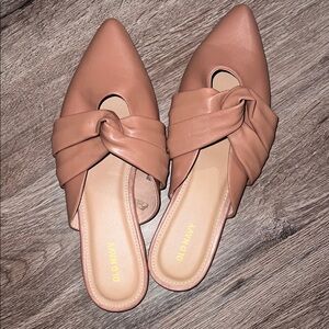 Old Navy Pink Blush Knot-Top Pointed Mules